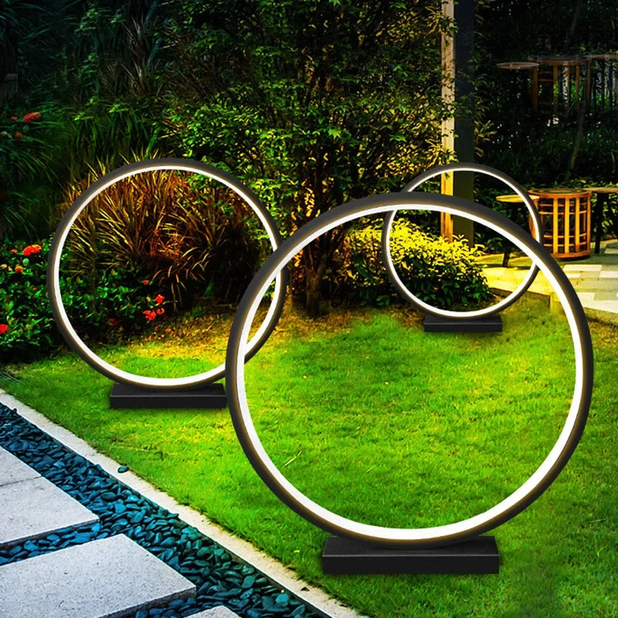 60/80CM Round Outdoor LED Lawn light Villa Courtyard Garden Landscape Lawn Lamps Waterproof Landscape Floor Lamps Bollards Light