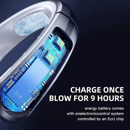 Xiaomi 8000mAh USB Hanging Neck Fan Portable Bladeless Mini Rechargeable Mute LED Digital Display Electric Air Cooler Handheld