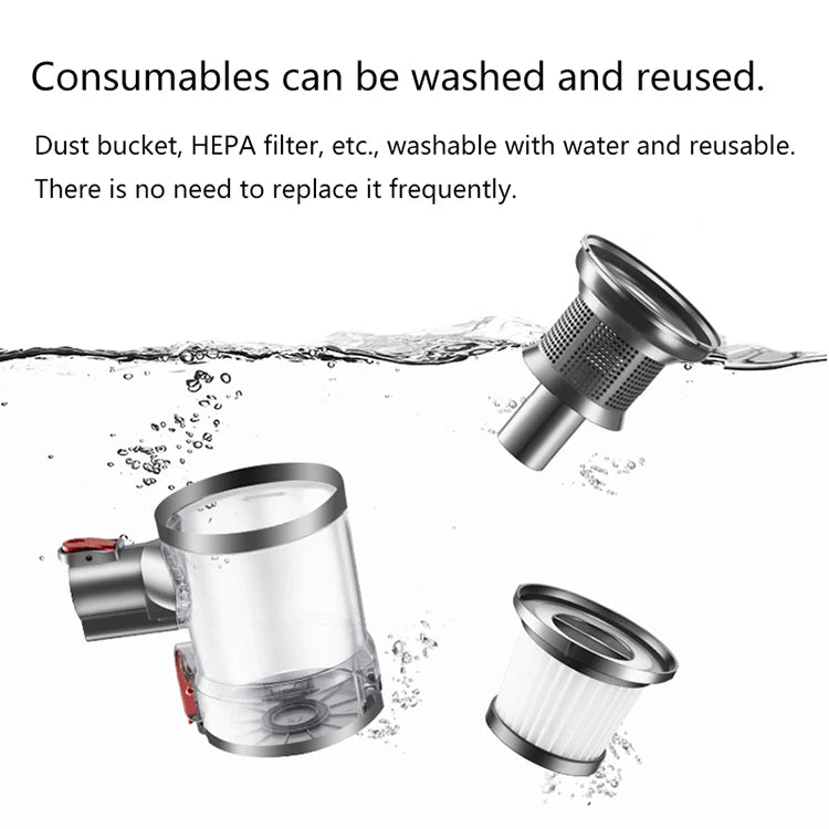 Wireless Handheld Vacuum Cleaner 20kPa Powerful Suction Dual Motor LED Lighting Detachable Battery Cordless Home Dust Cleaner