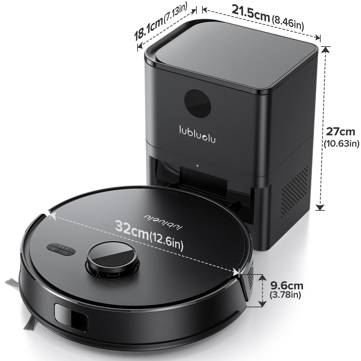 Lubluelu Robot Vacuum with Self Empty Station, Hands-Free Up to 60 Days,5000pa,Lidar Navigation,for Pet Hair, L15 PLUS