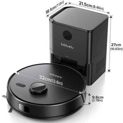 Lubluelu Robot Vacuum with Self Empty Station, Hands-Free Up to 60 Days,5000pa,Lidar Navigation,for Pet Hair, L15 PLUS