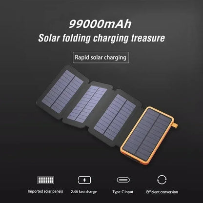 Xiaomi 50000mAh Solar Powerbank Portable Folding Solar Panels Fast Charging Outdoor Camping Waterproof Sun Power For iPhone ﻿