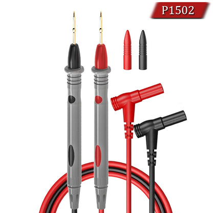 Cleqee P1503 Series Universal Multimeter Probe Test Leads Kit with Replacement Needle Tester Tip IC SMD Test Hook Alligator Clip