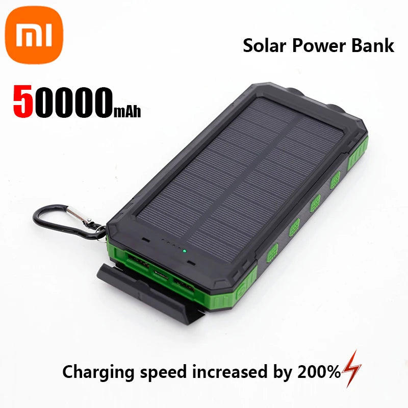 Xiaomi 200000mAh Solar Power Bank Portable Large Capacity Charger Compatible USB-A And USB-C With Flashlight For Xiaomi IPhone