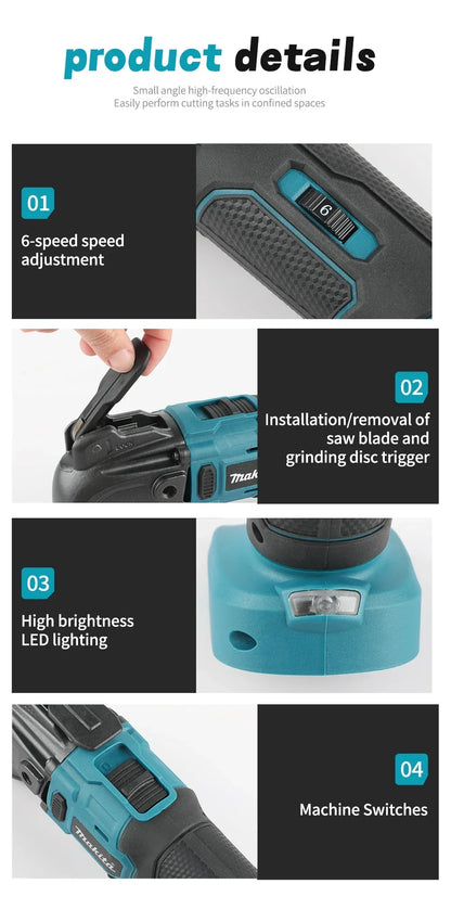 Makita 18V Trimming Cutter: 6-Gear Settings, 18/20V Li-Ion Battery, 340-326mm Length, Multi-Use for Sawing, Cutting, Shoveling