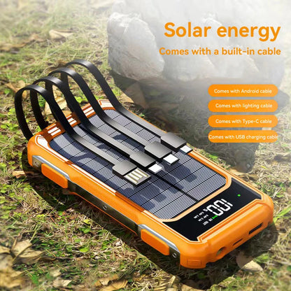 Xiaomi 100000mAh Solar Power Bank High Capacity 4 in 1 Built in Cables Intelligent Digital Display Laser Light for Samsung Apple