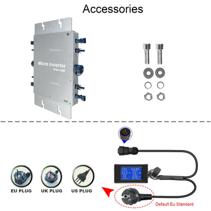 Y&H 1200W MPPT Solar Micro Grid Inverter 120V 230V Auto 28-50VDC Waterproof Grade IP65 Solar Grid Tie Converter